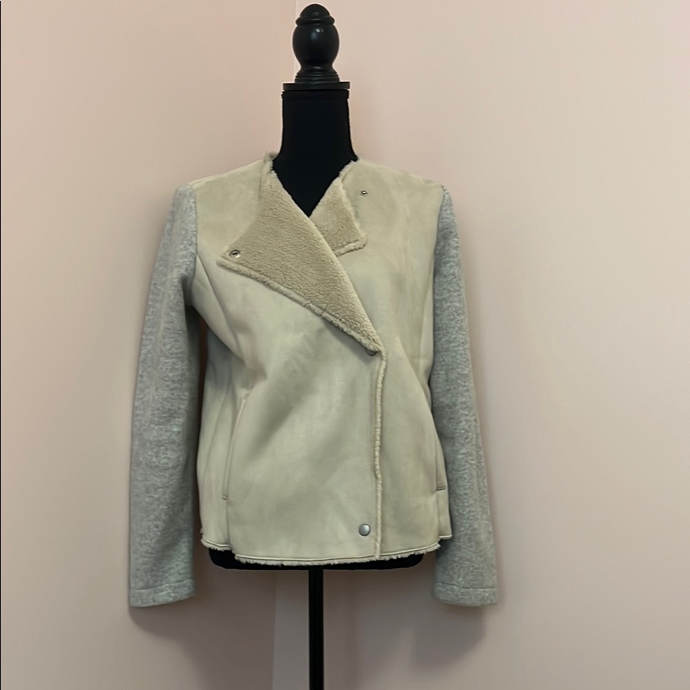 Stylish Cream and Gray Women's Jacket